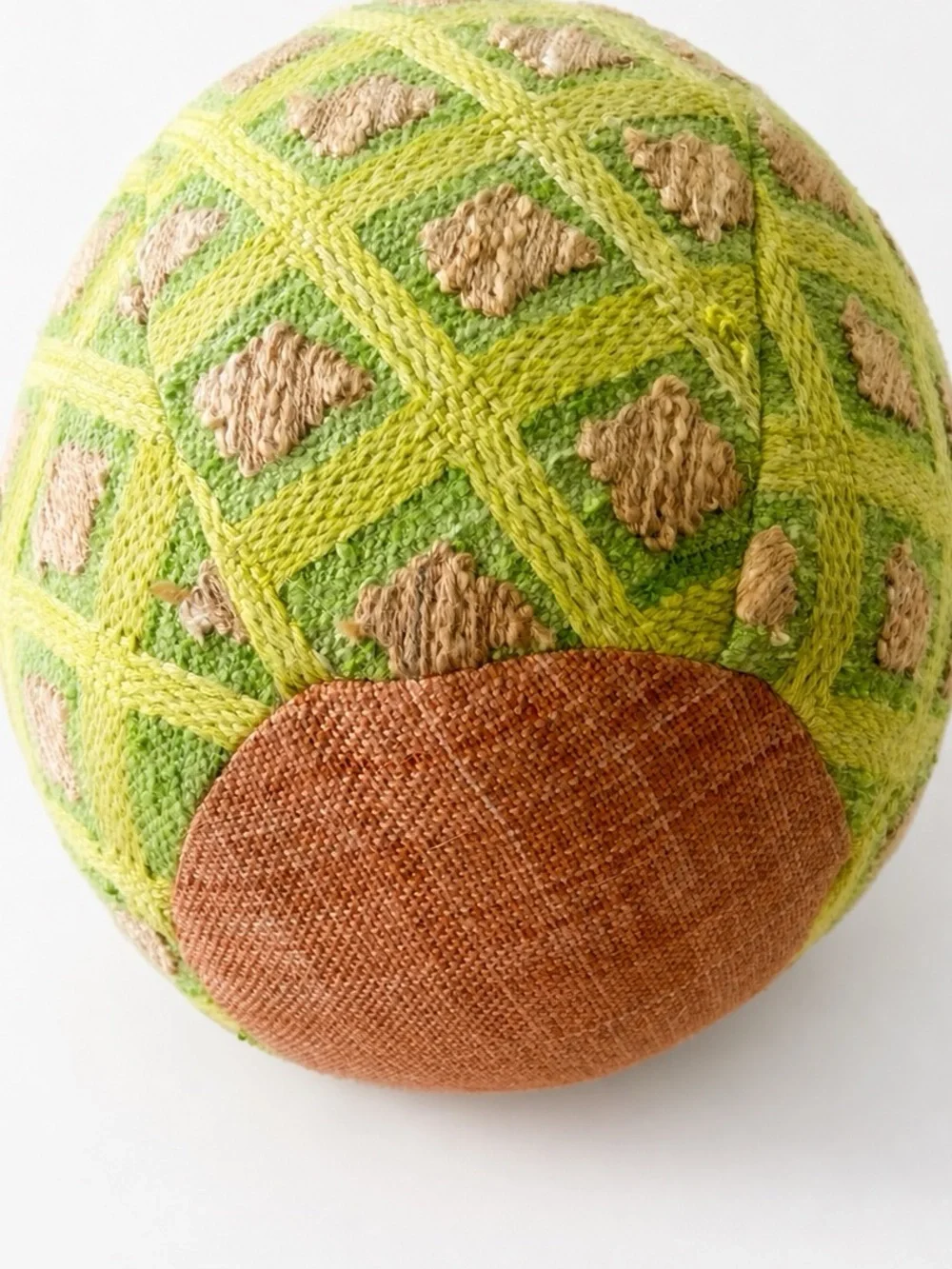 NWOT World Market Green & Yellow Pineapple Shaped Indoor/Outdoor Throw Pillow